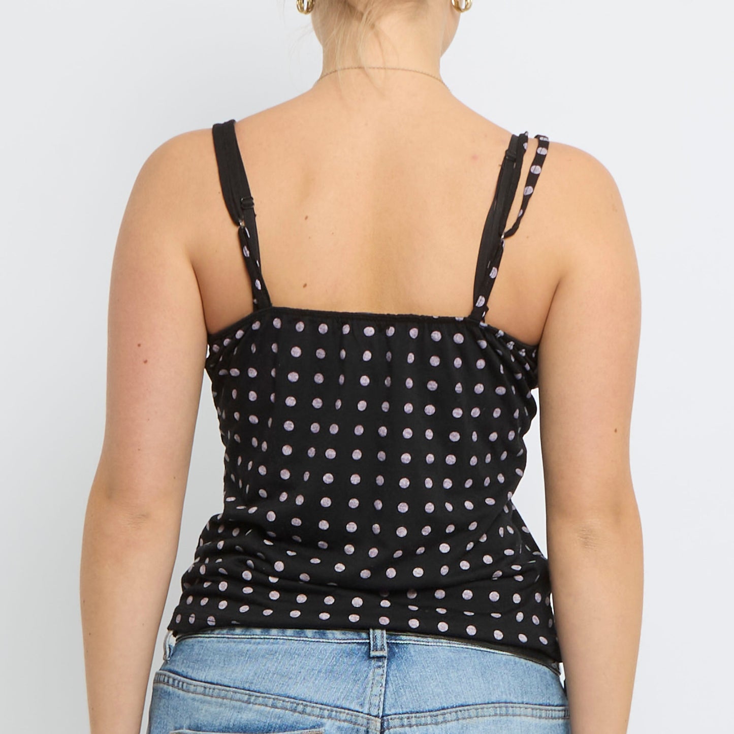 Polka Dot Strappy Top - UK 8