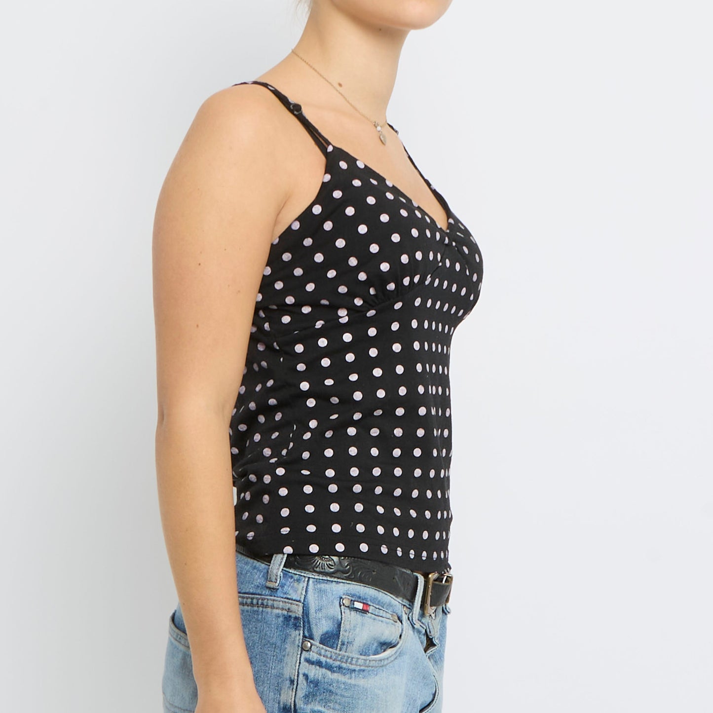 Polka Dot Strappy Top - UK 8