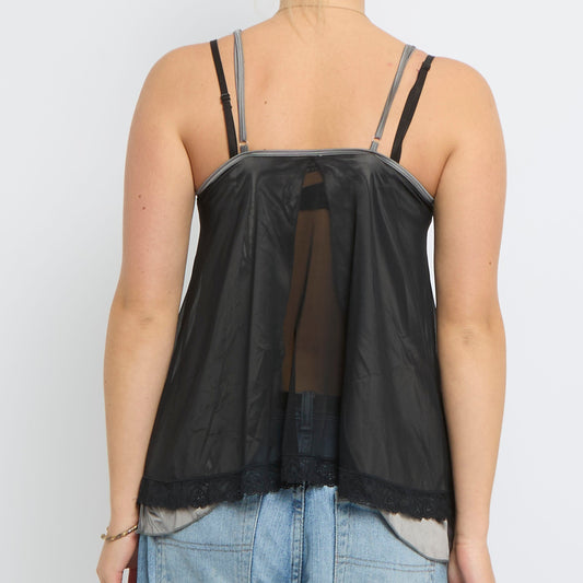 Lace  Satin Strappy Top - UK 8