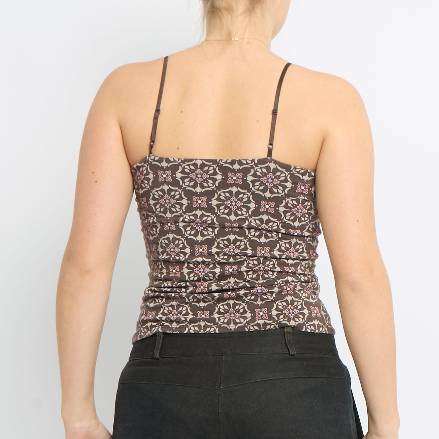 Floral Print Strappy Top - UK 8