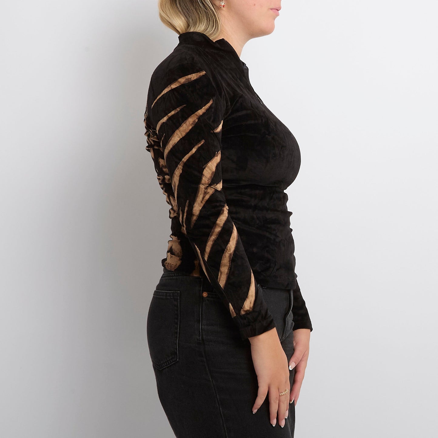 Velvet Animal  Turtleneck Top - UK 8