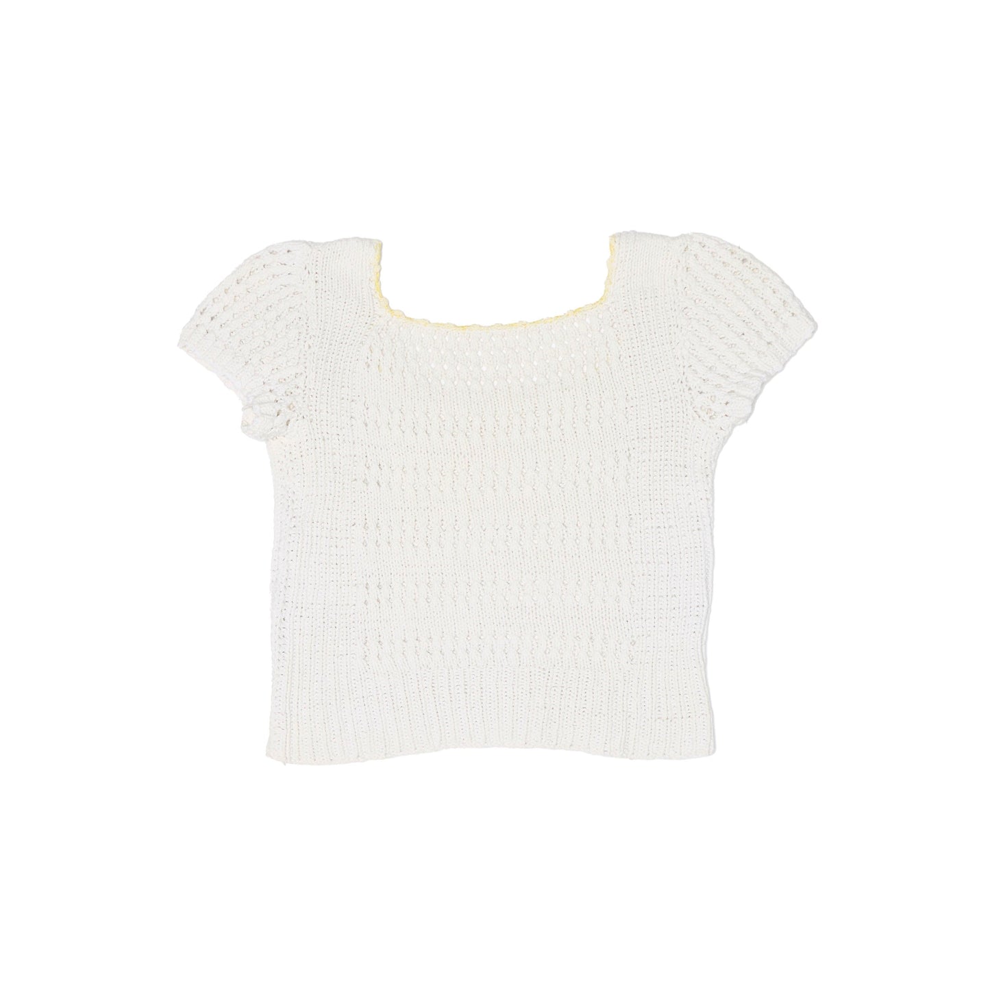 Summer Knitwear Cap Sleeve Square Neck Top - UK 8