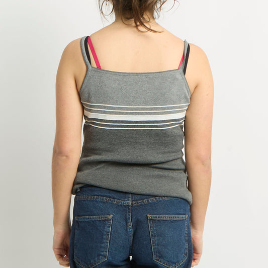 Square Neck Knit Tank Top - UK 8