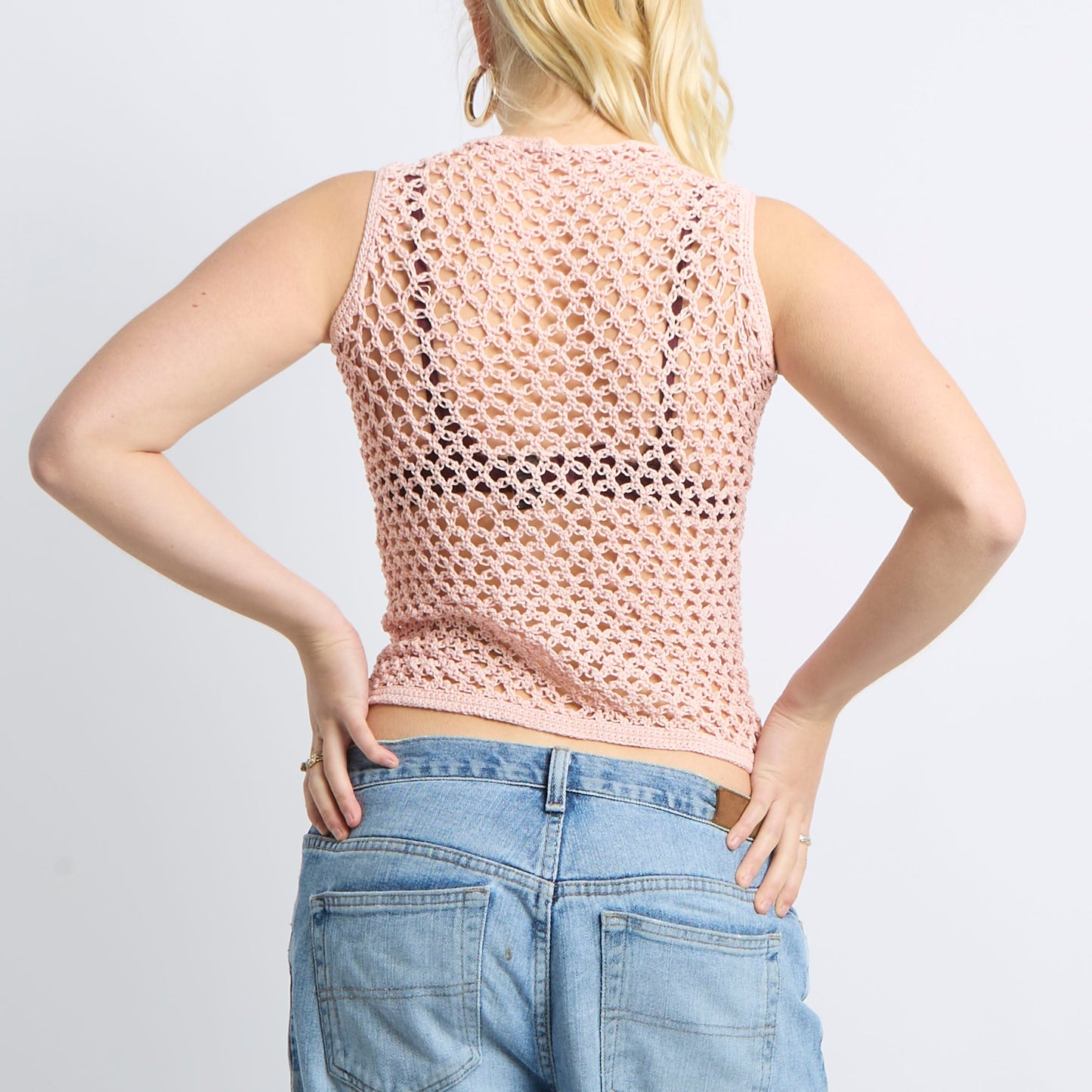 Crochet Knit Tank Top - UK 8