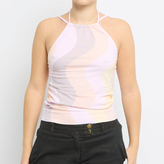 Striped Strap Detail Top - UK 8