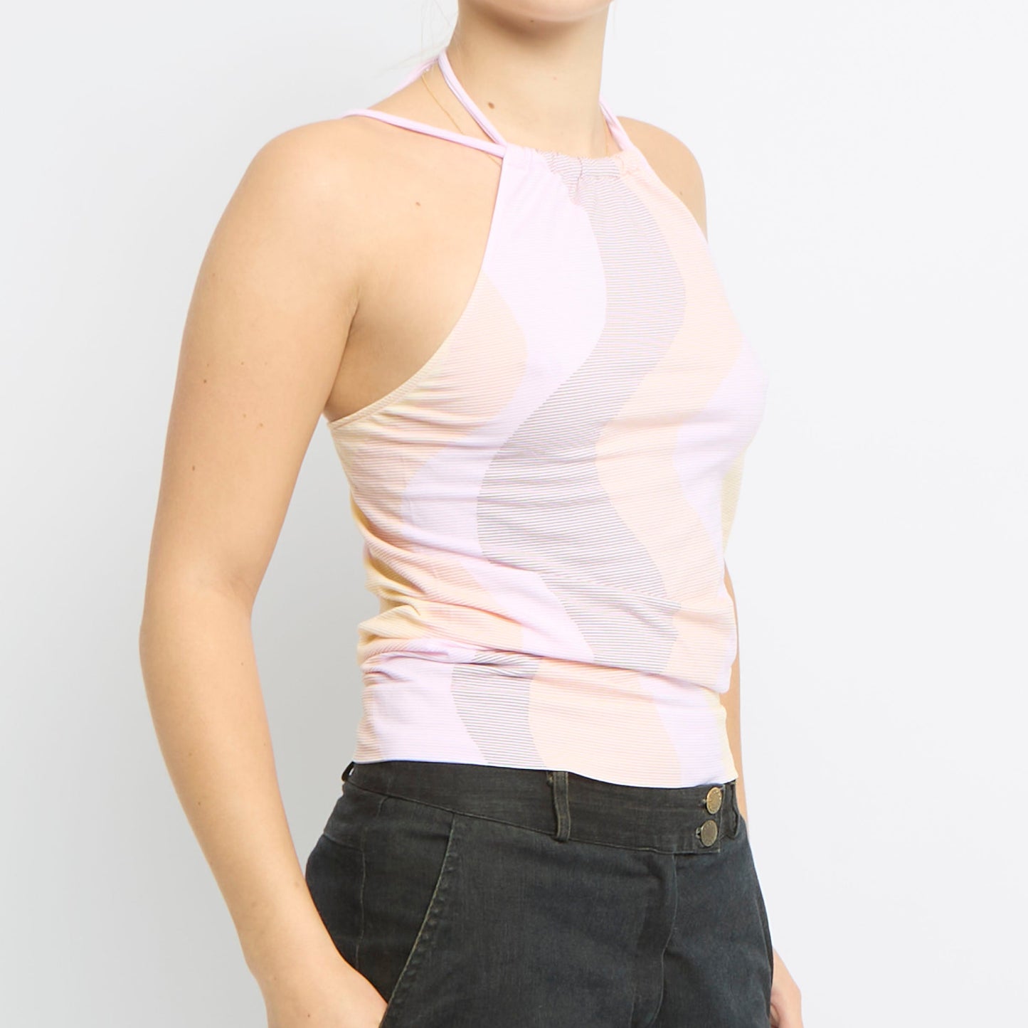 Striped Strap Detail Top - UK 8