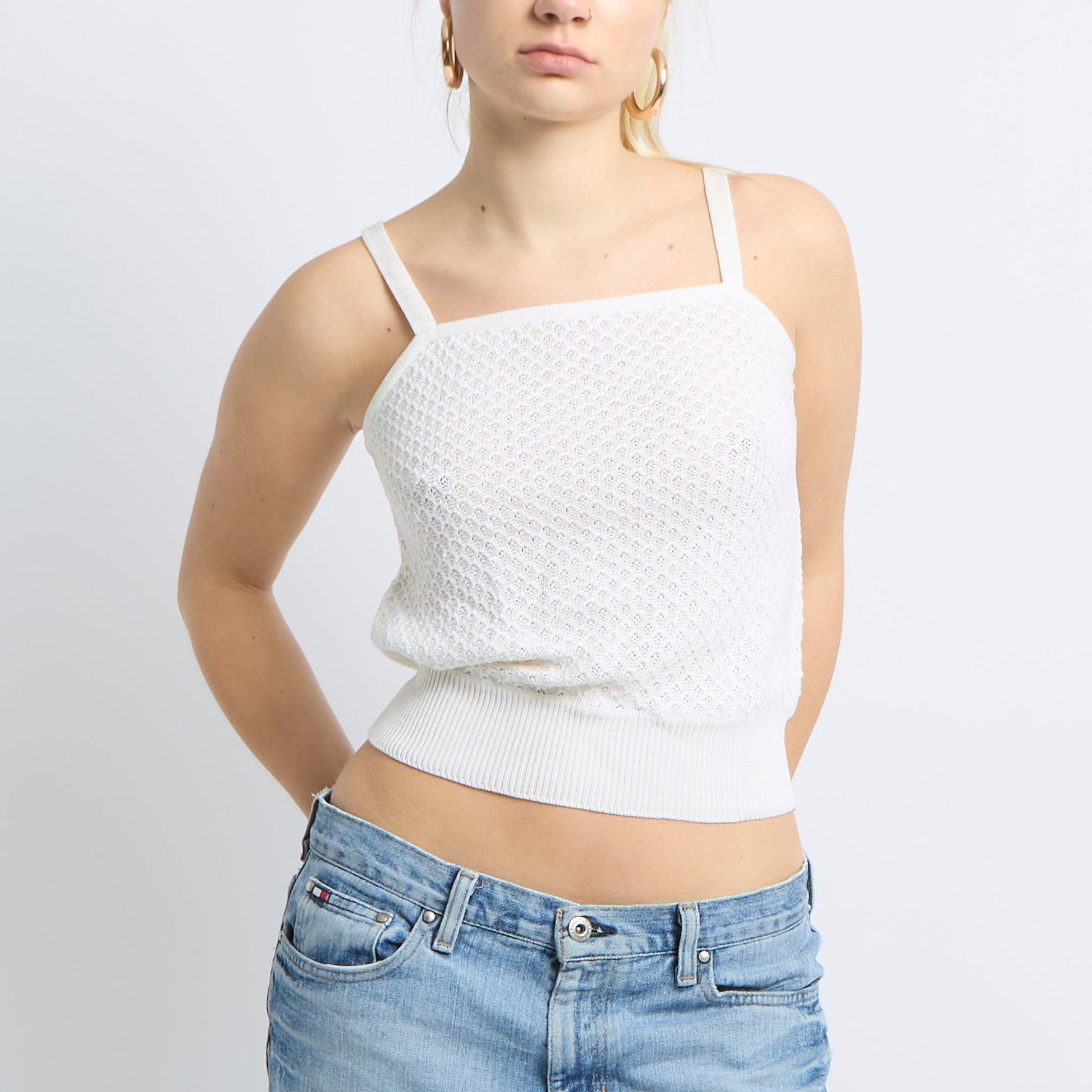 Square Neck Knitted Top - UK 8