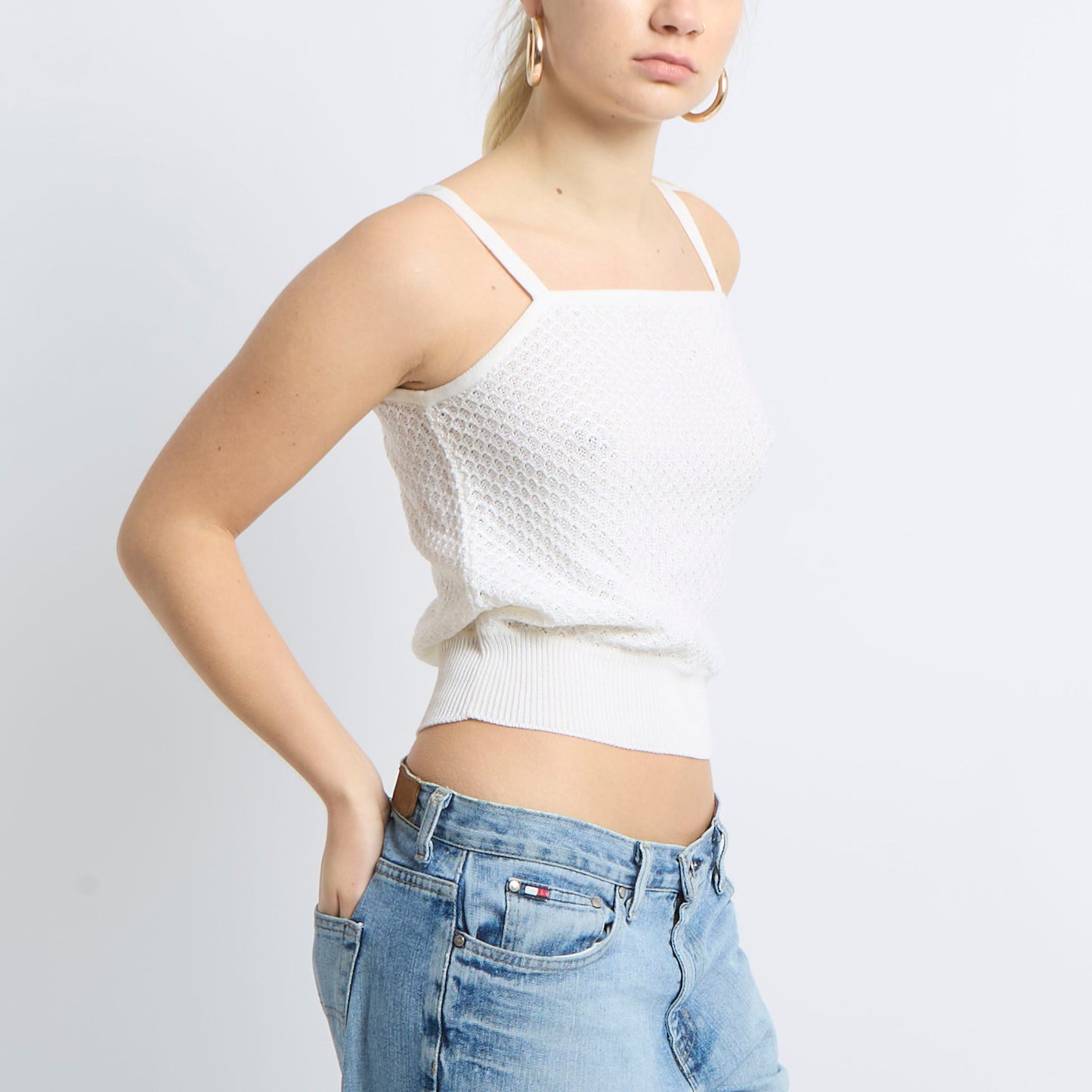 Square Neck Knitted Top - UK 8