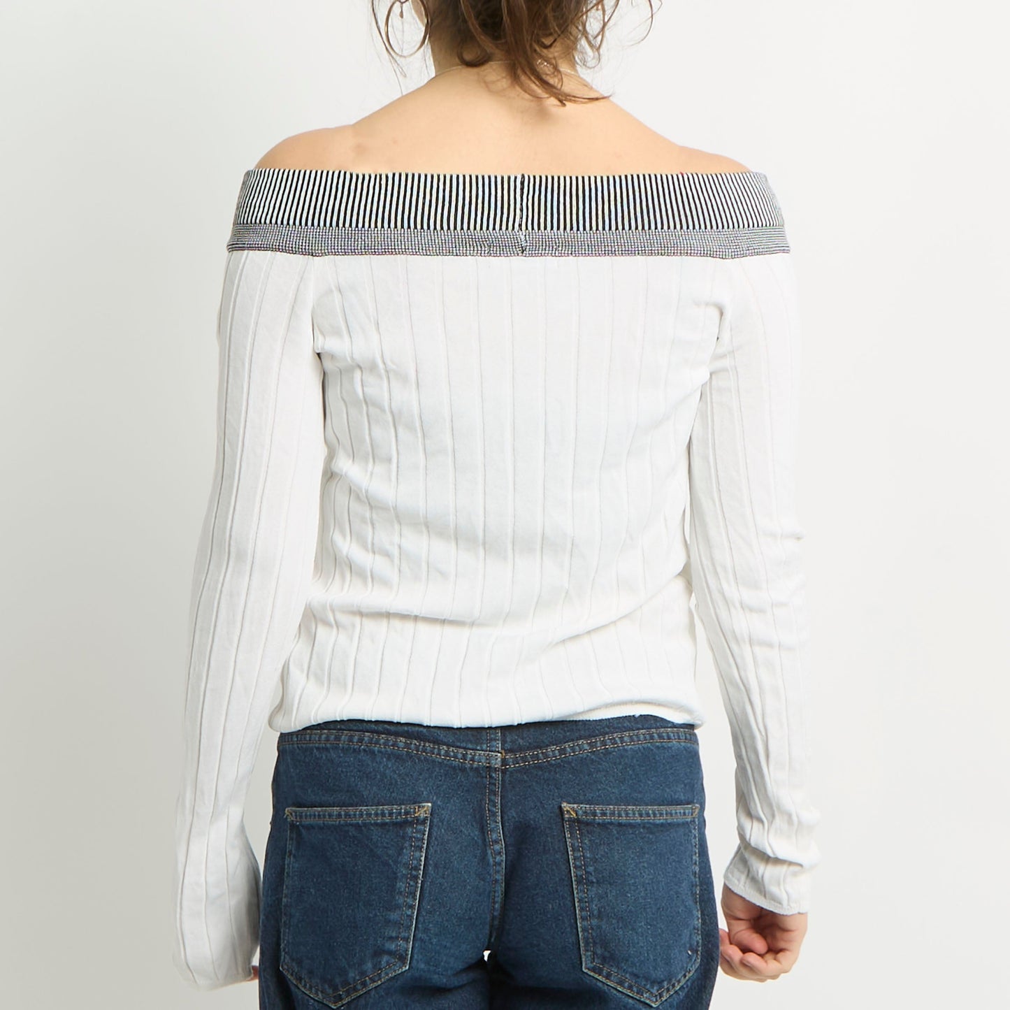 Ribbed Off The Shoulder Top - UK 8