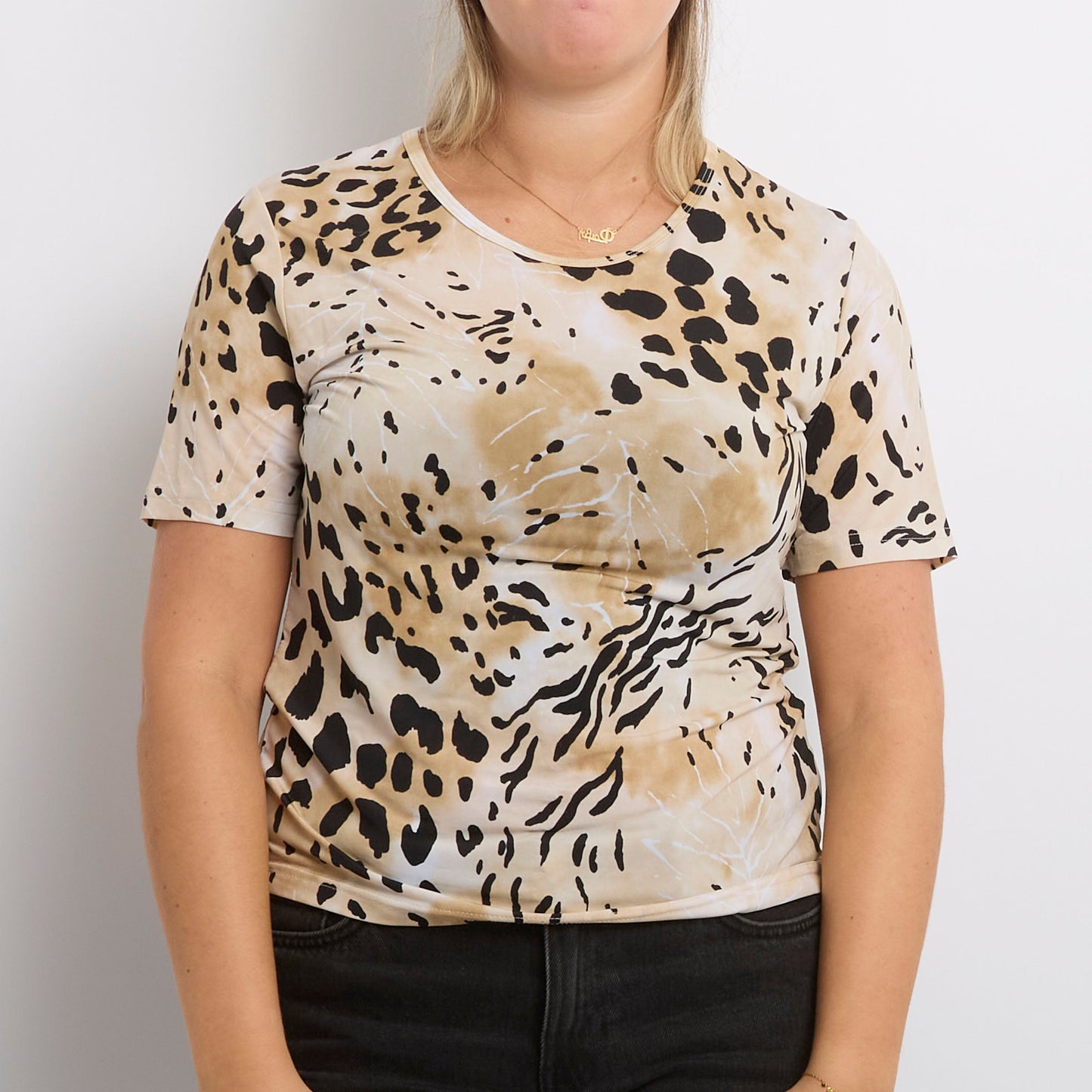 Animal Print Graphic T-shirt - UK 8