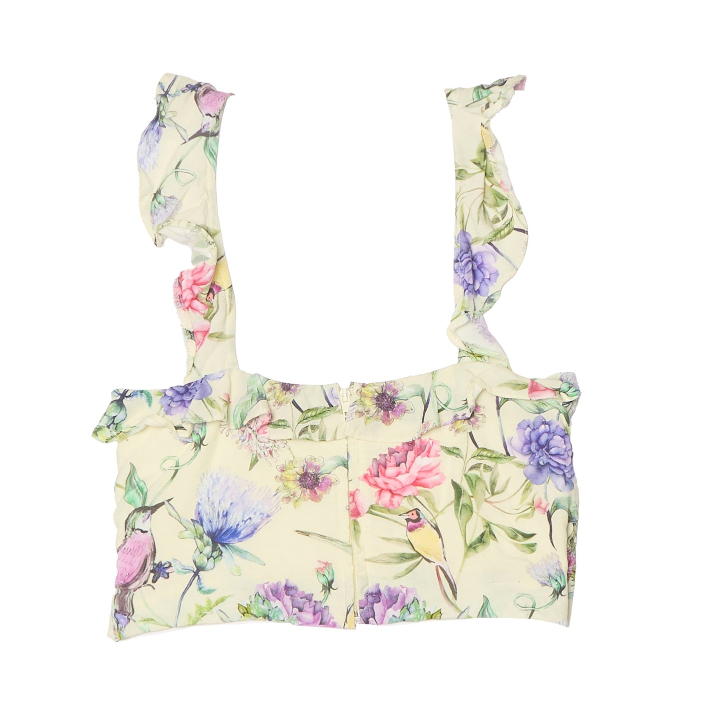 Pretty Floral Frill Strappy Top - S