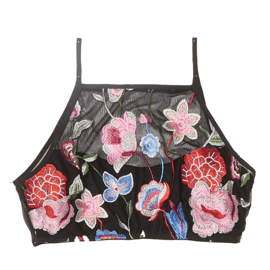 Floral Embroided Strappy Top - XS