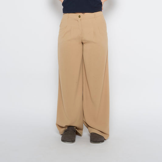 Wide Leg Pleated Trousers - UK 10