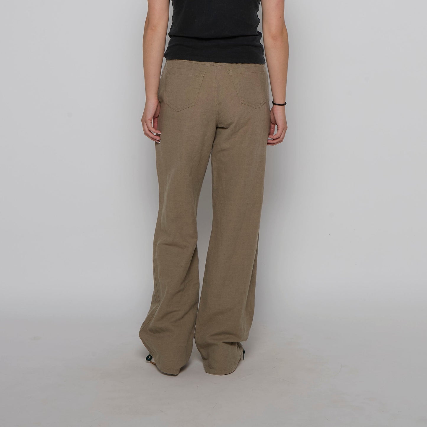 Linen Boot Flare Trousers - UK 10