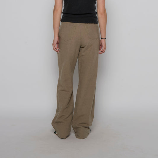 Linen Boot Flare Trousers - UK 10