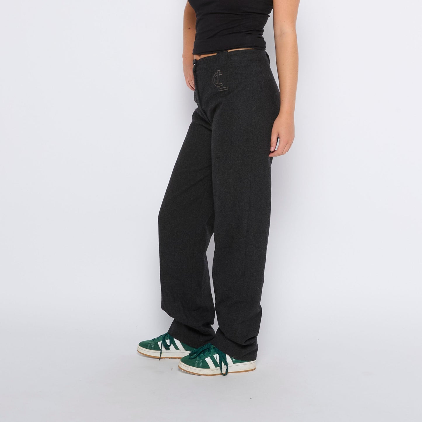 Slouchy Wide Leg Trousers - UK 10