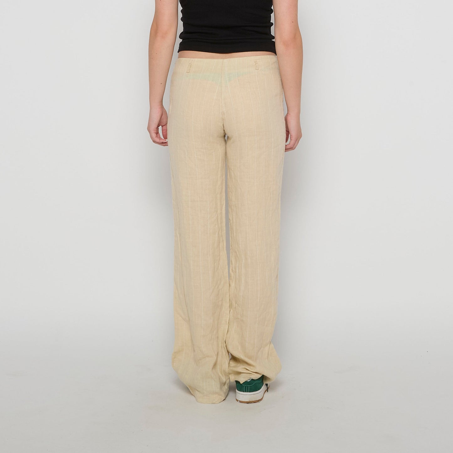 Linen Wide Leg Trousers - UK 12