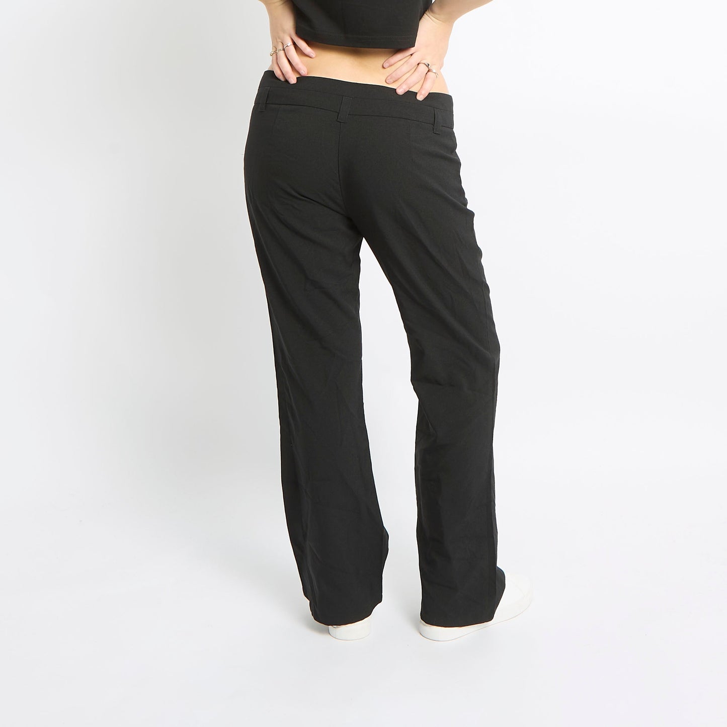 Low Waist Button Detail Suit Trousers - UK 14