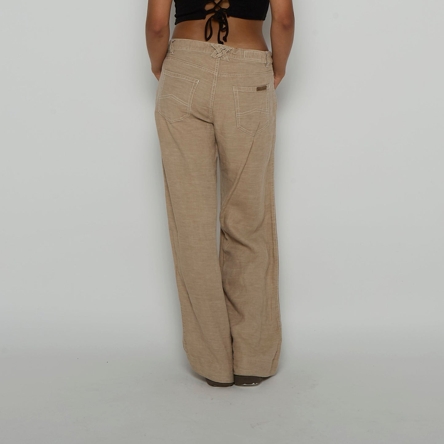 Linen Wide Leg Trousers - UK 12