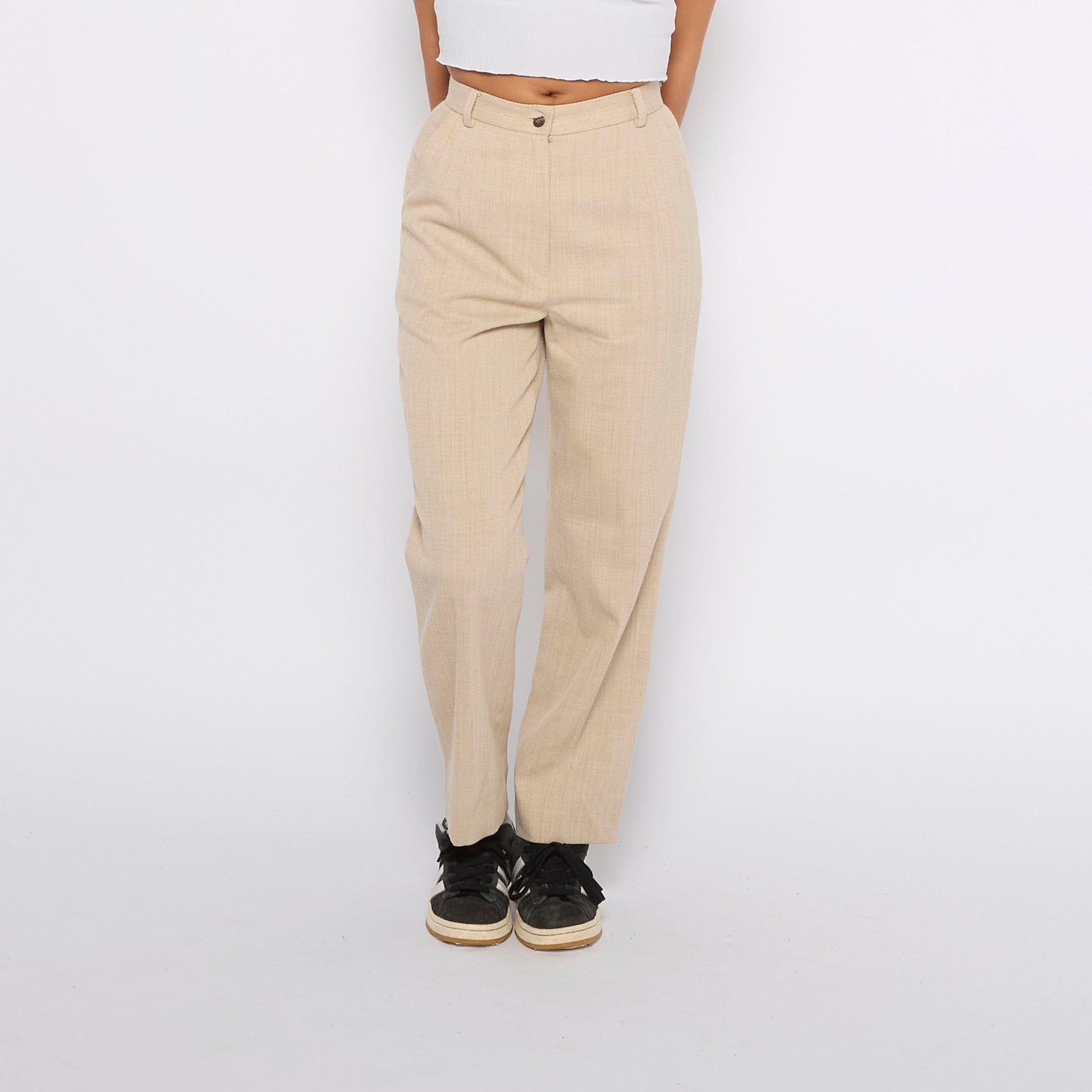 Textured Wide Leg Trousers - UK 6