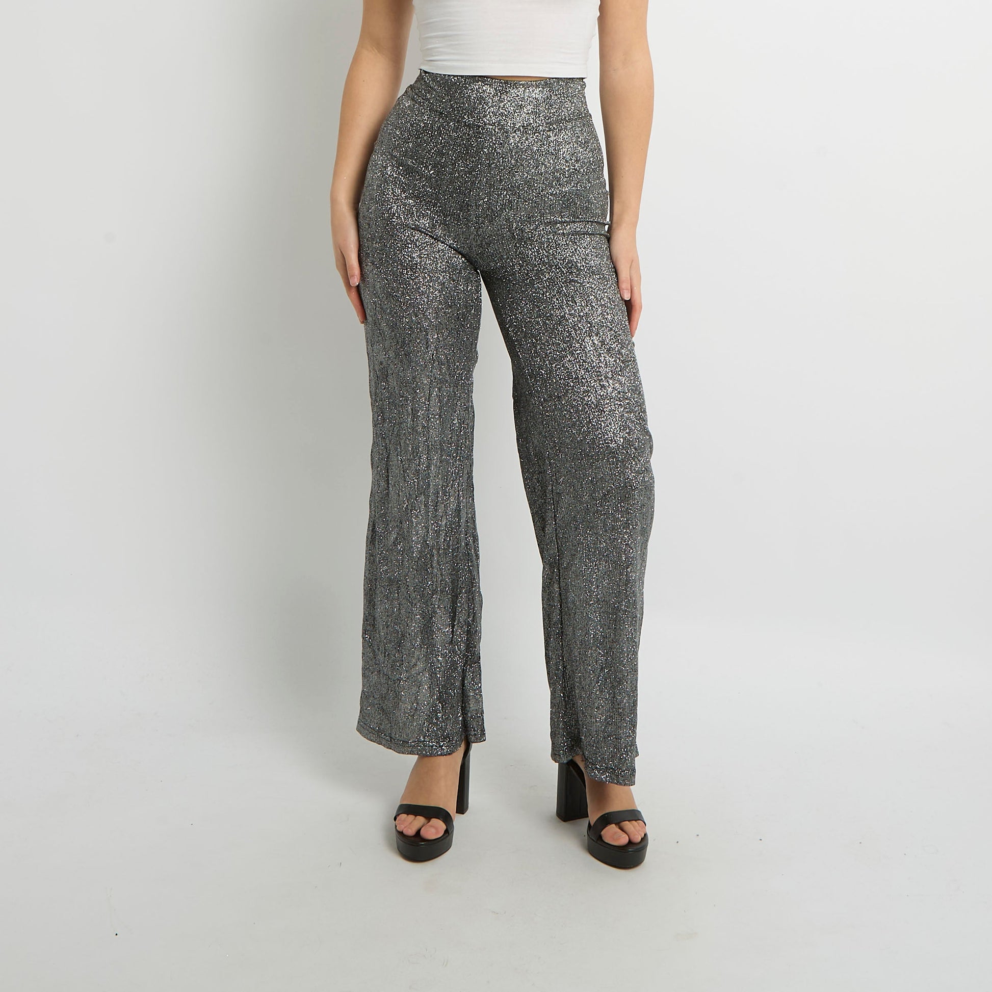 High Waisted Sparkly Trousers - UK 6