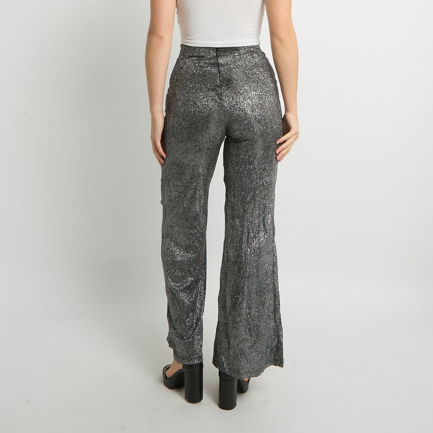 High Waisted Sparkly Trousers - UK 6