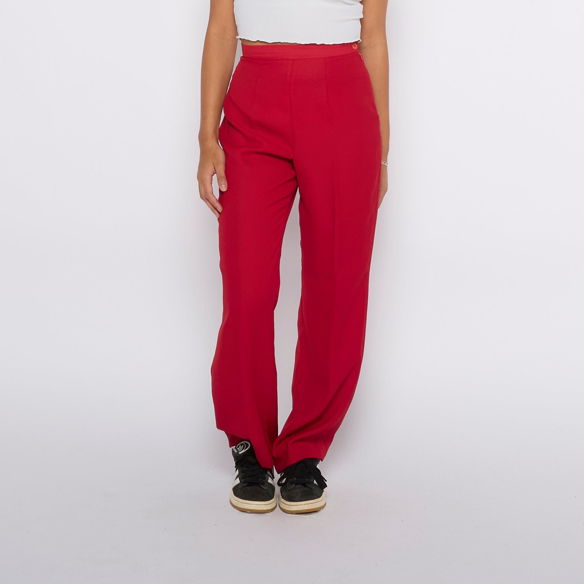 High Waisted Straight Leg Trousers - UK 6