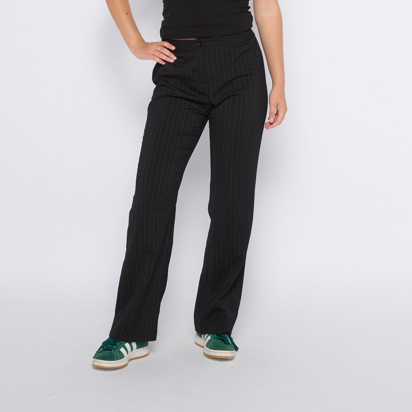 Pinstriped High Waisted Trousers - UK 8