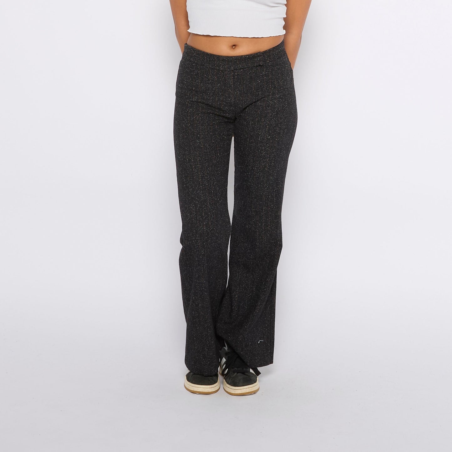 Wide Leg Textured Trousers - UK 8