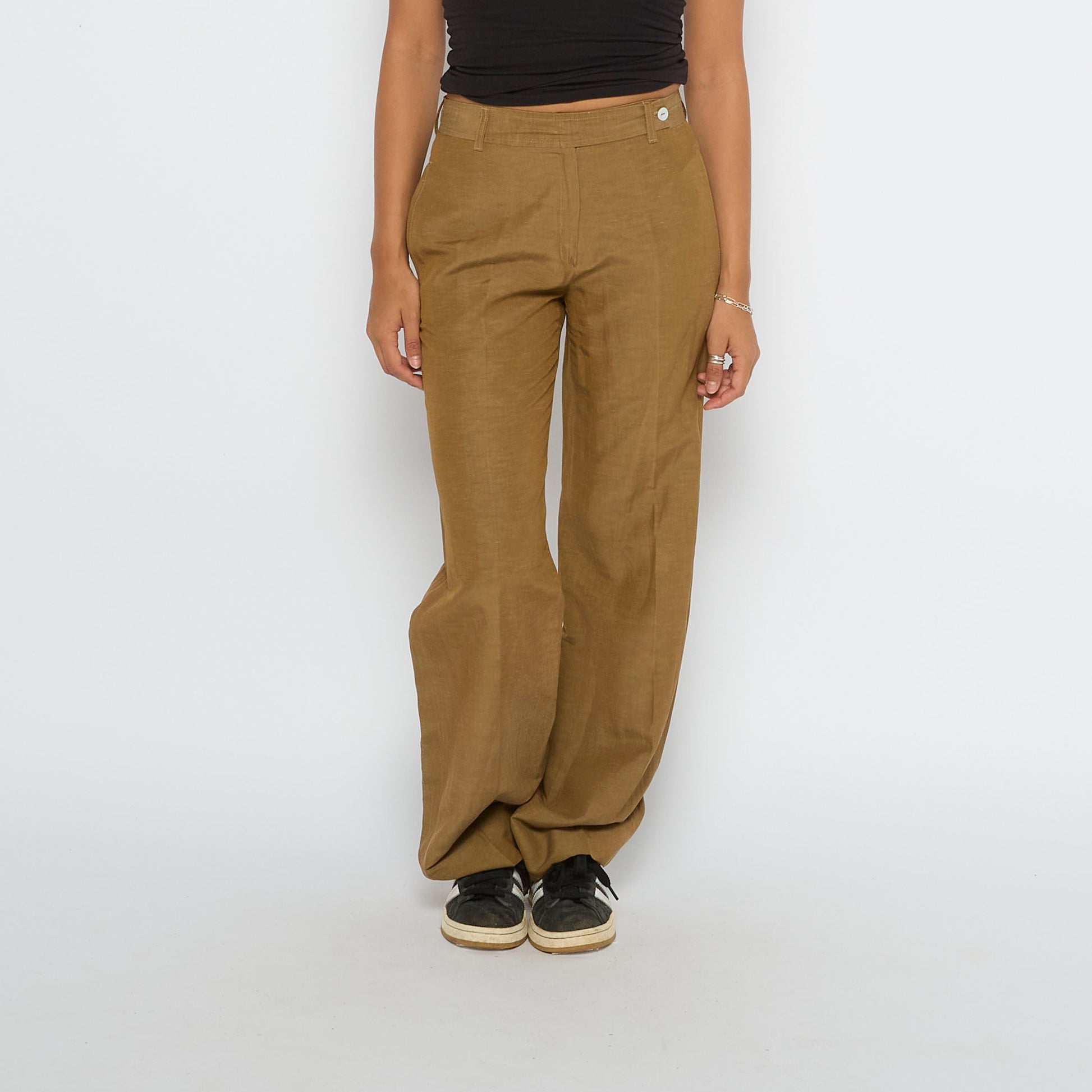 Linen Wide Leg Trousers - UK 8