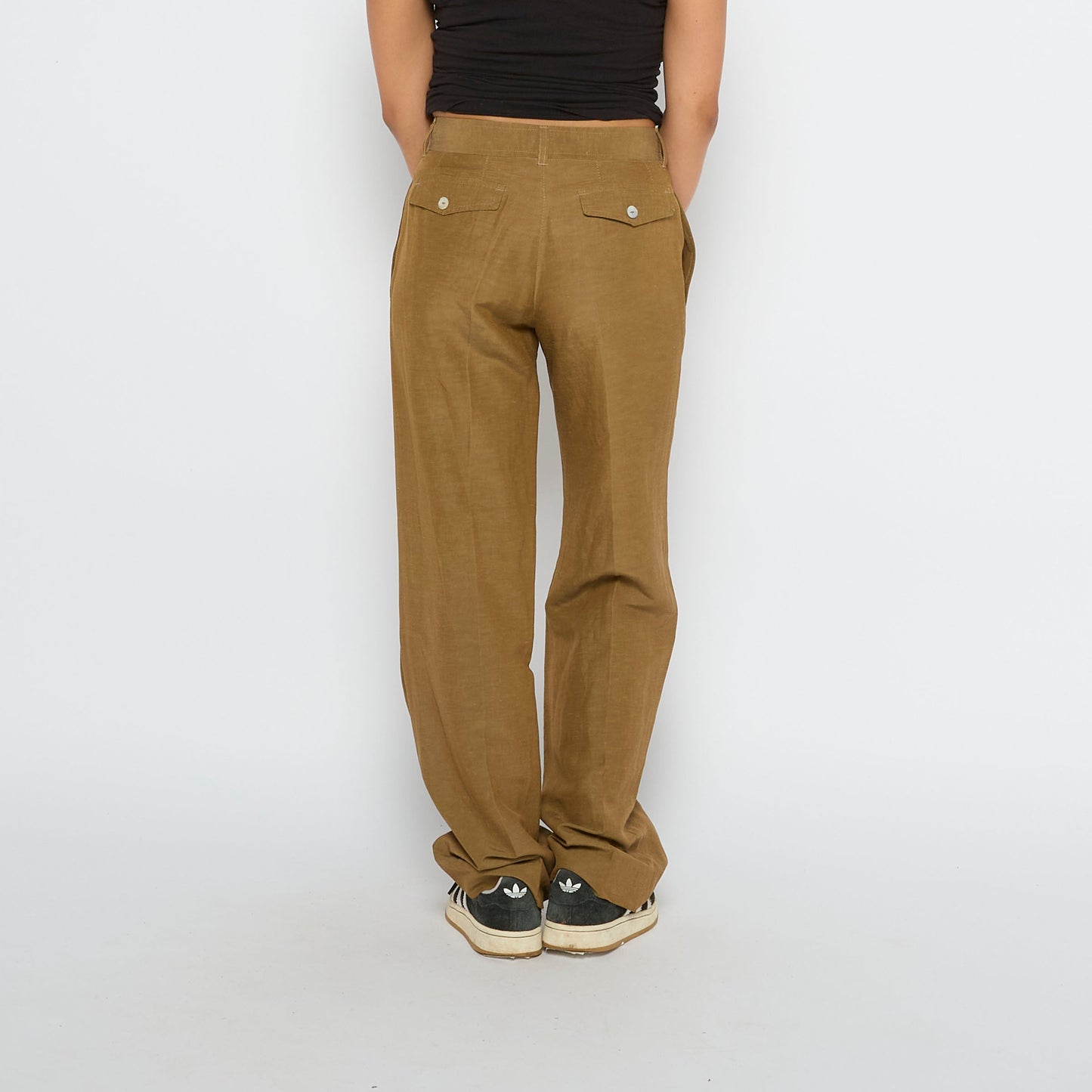 Linen Wide Leg Trousers - UK 8