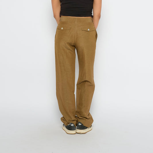 Linen Wide Leg Trousers - UK 8