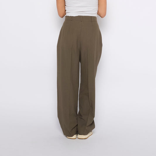 High Waisted Wide Leg Trousers - UK 8