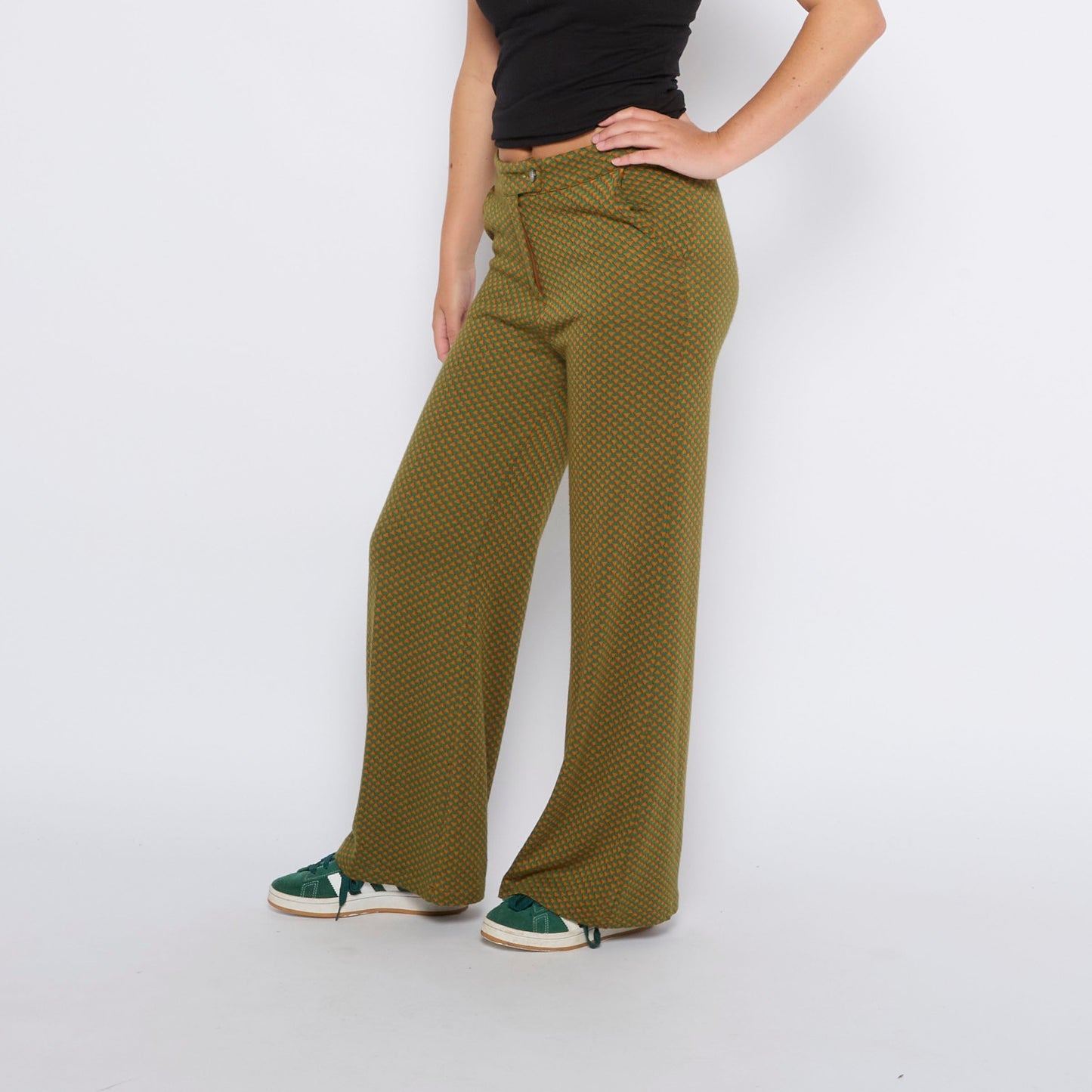 Jacquard Knit  Wide Leg Trousers - UK 8