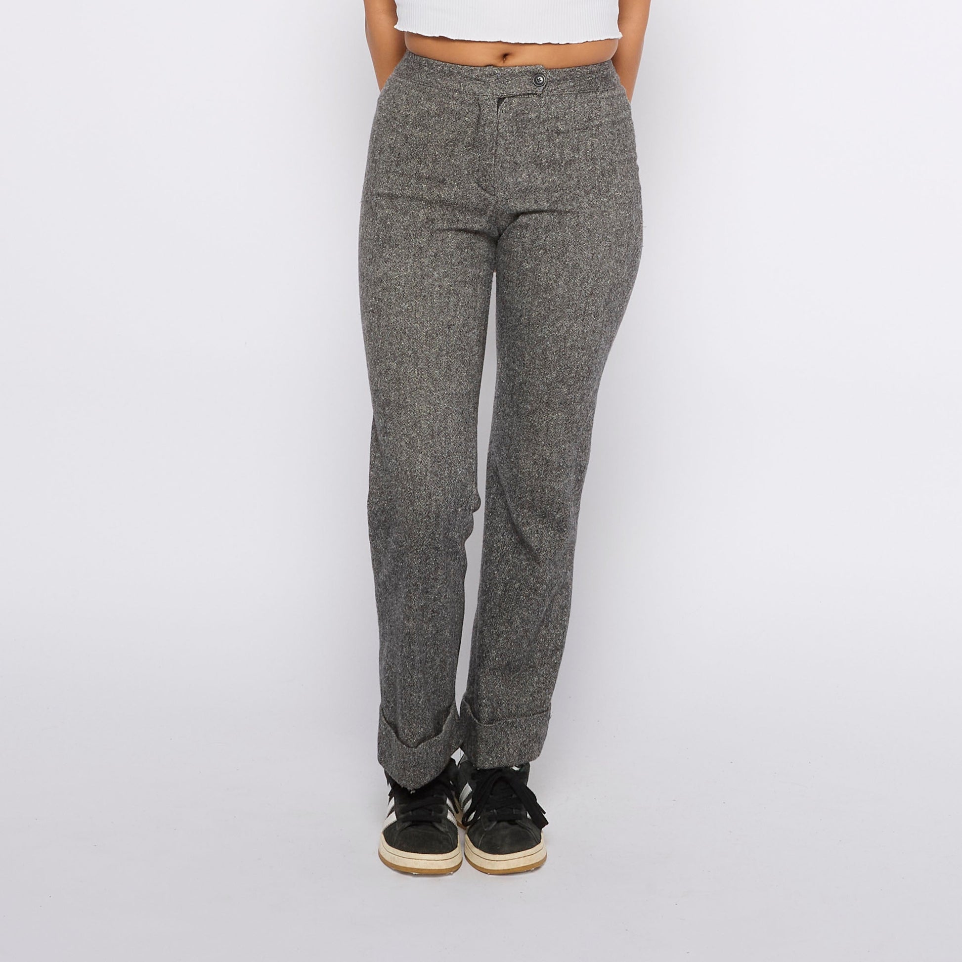 Textured Cuffed Trousers - UK 8