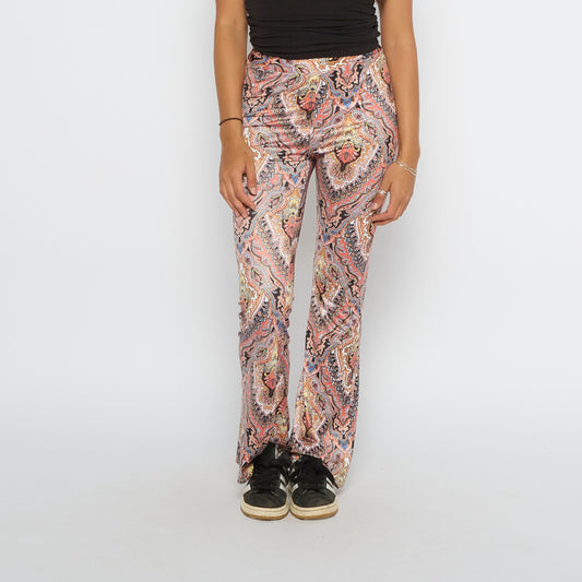 Mosaic Print Flared Trousers - UK 8