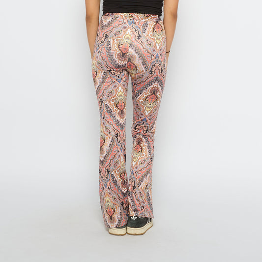 Psychedelic Design Boot Flared Trousers - UK 8