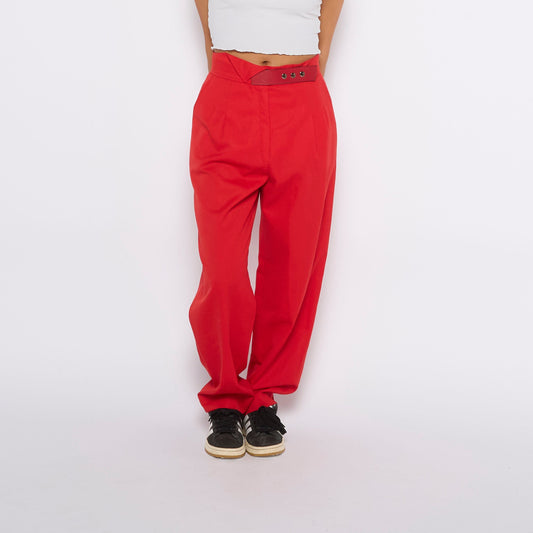 Belt Detail Straight Leg Trousers - UK 8