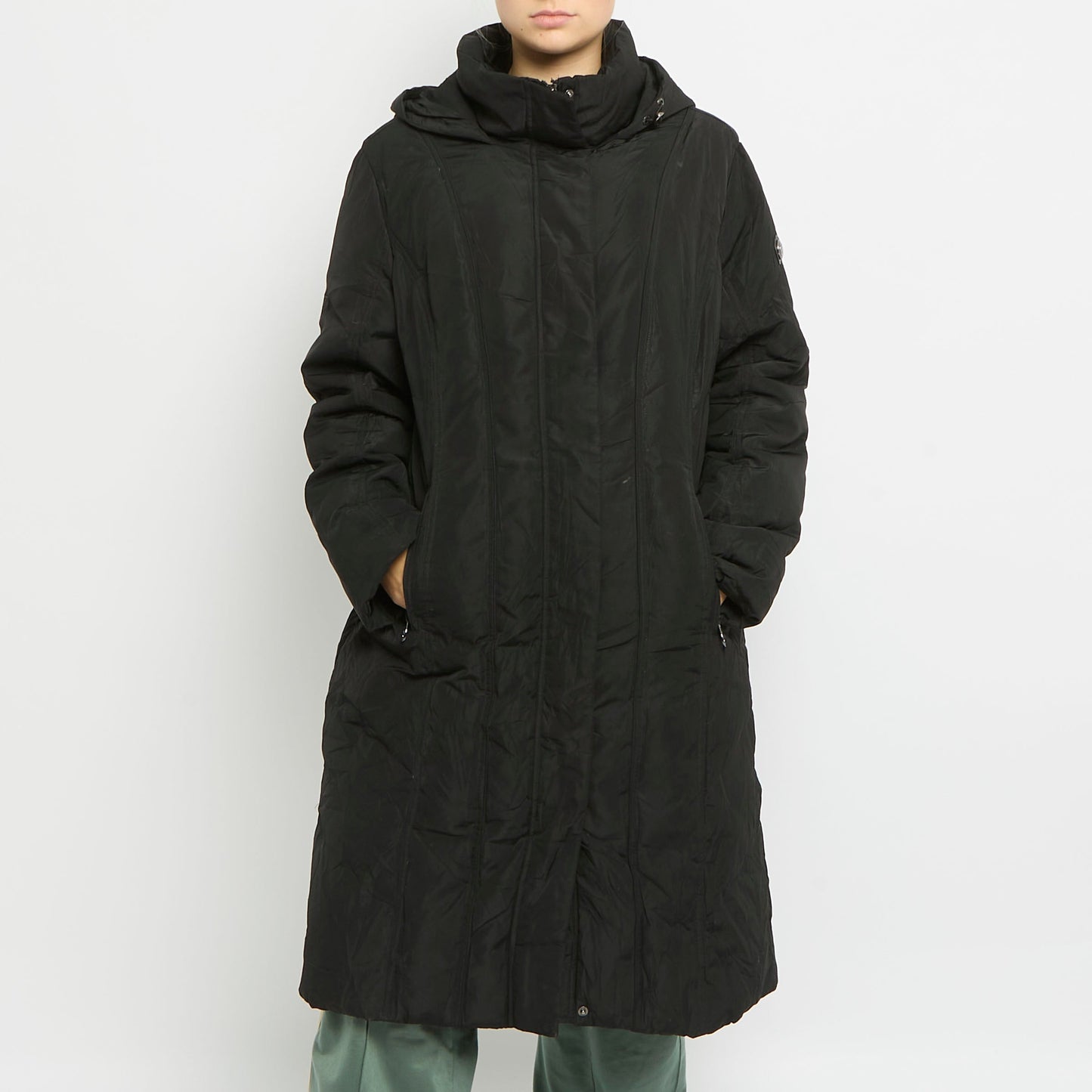 Heavy Padded Hooded Long Puffer Coat - UK 14