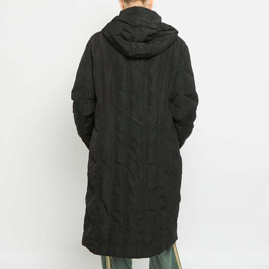 Heavy Padded Hooded Long Puffer Coat - UK 14