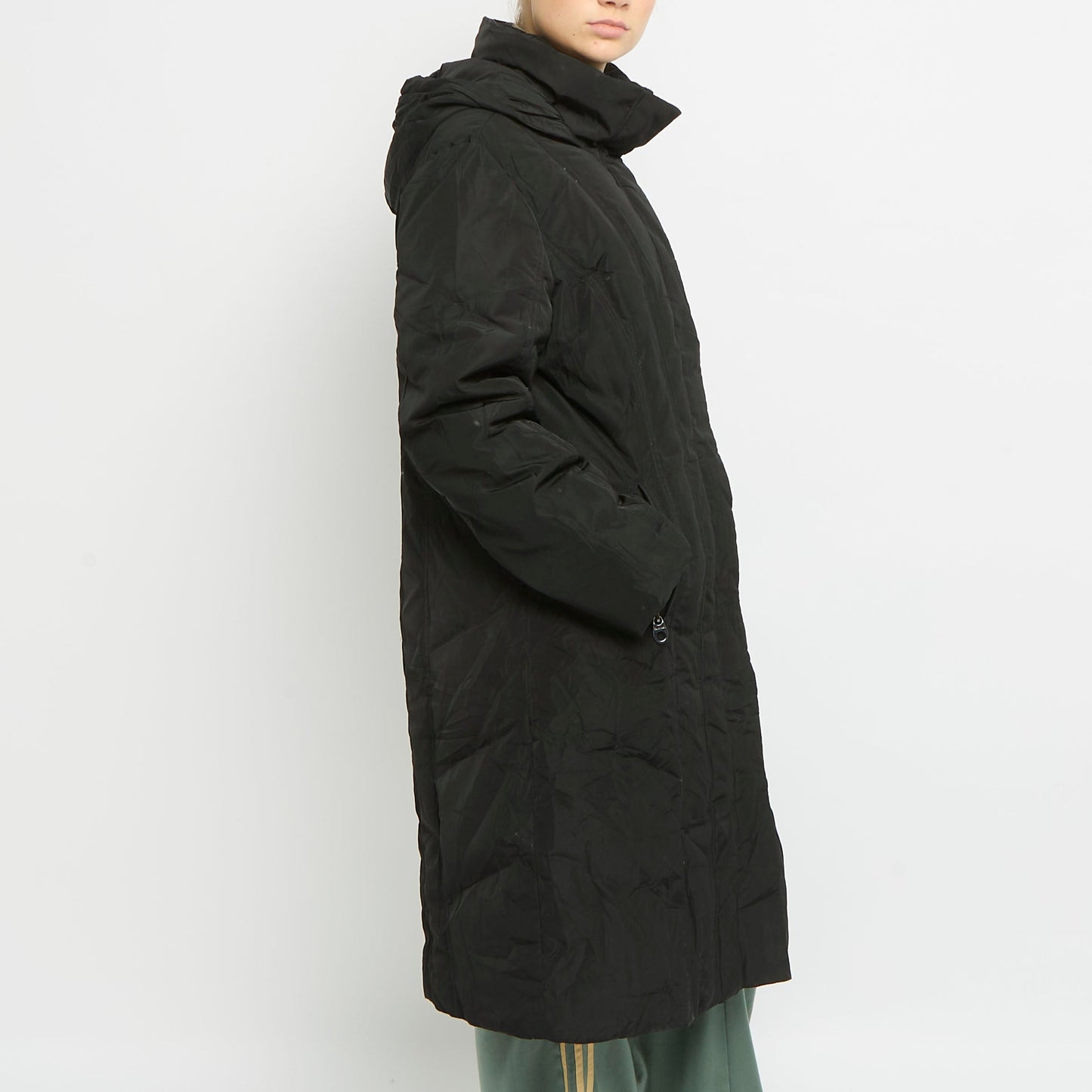 Heavy Padded Hooded Long Puffer Coat - UK 14