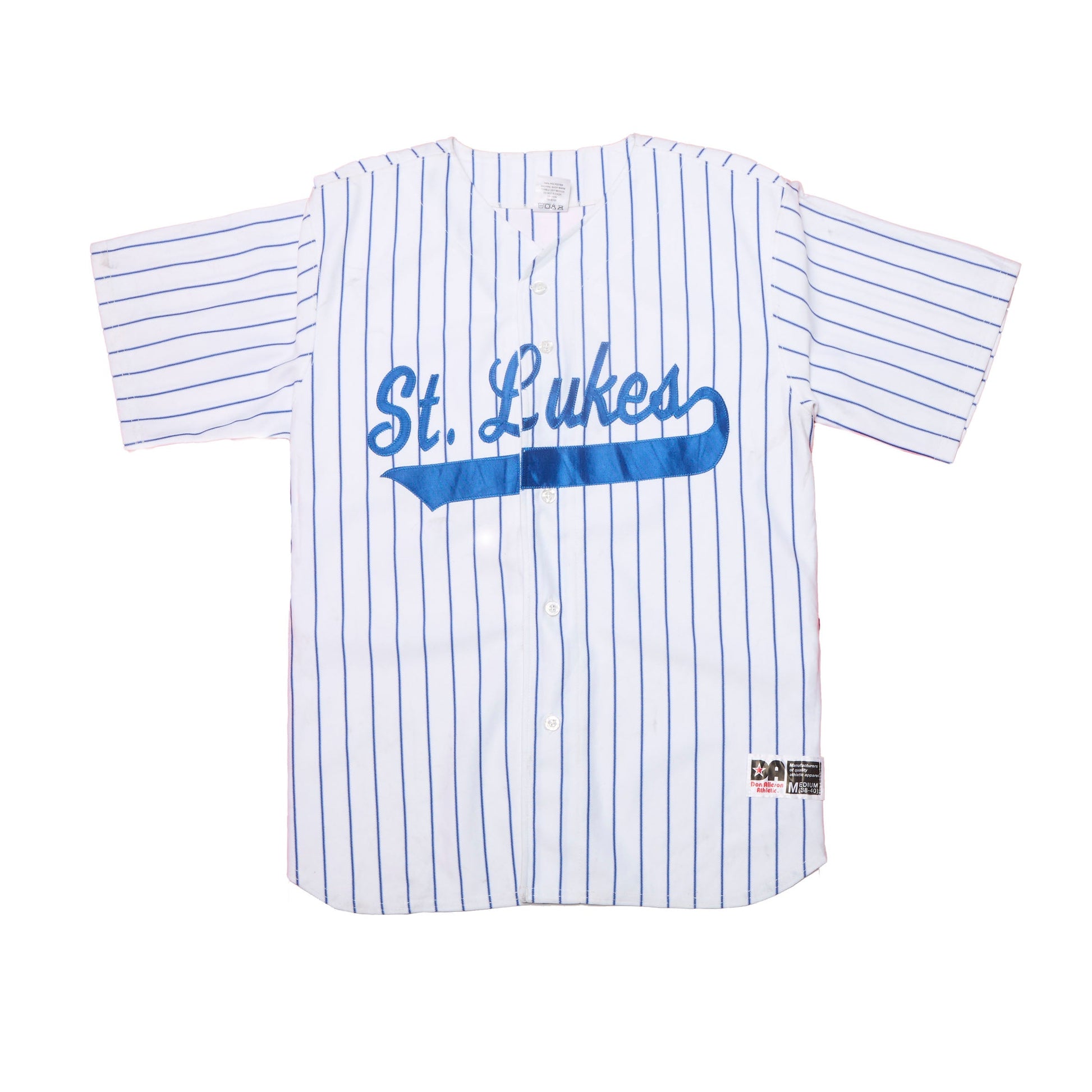 Mens We Are St Lukes Spellout Striped Sports Shirt - M