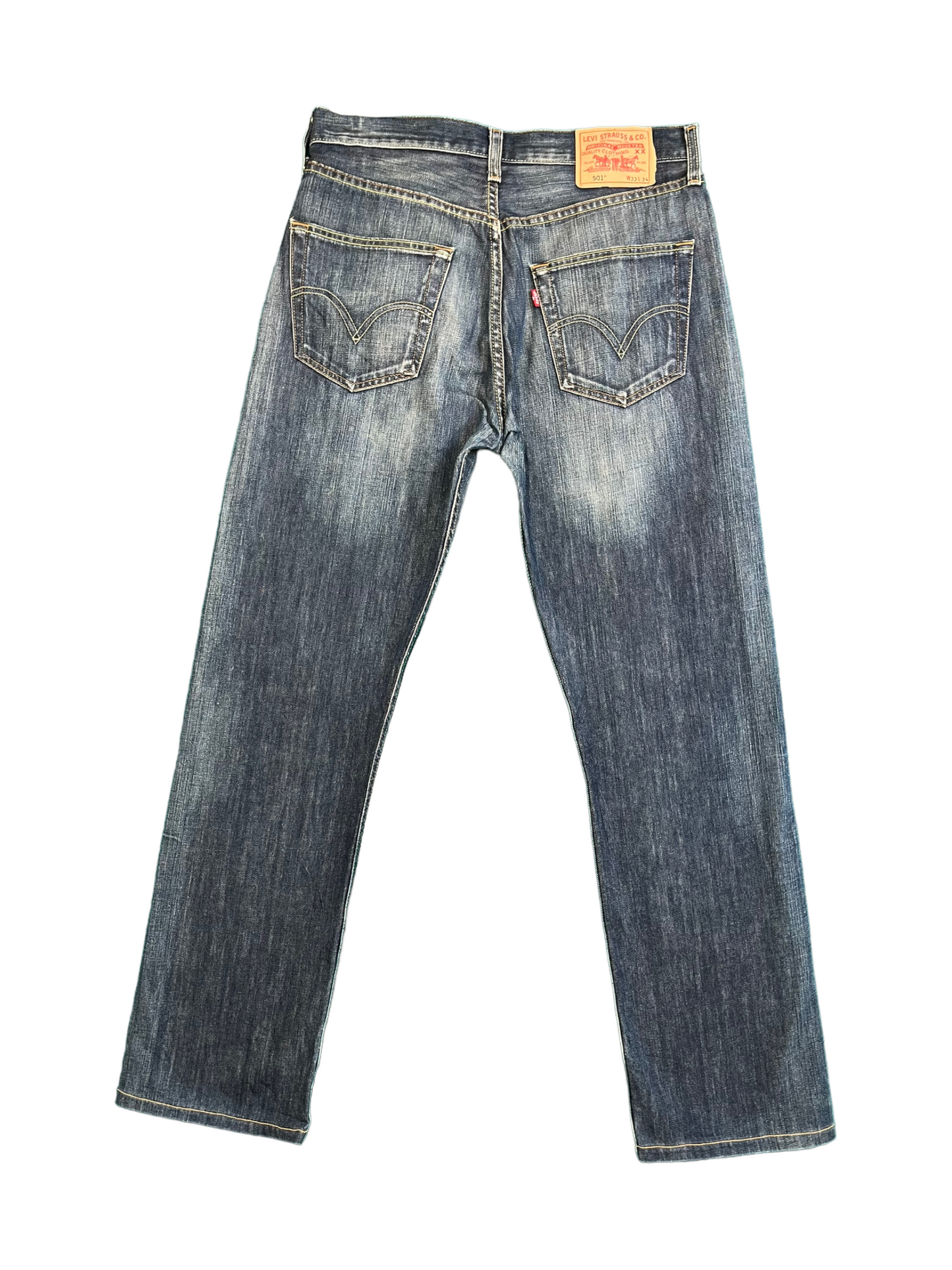 Mens Vintage Levi Straight Leg Jeans - Waist 33" Length 34"