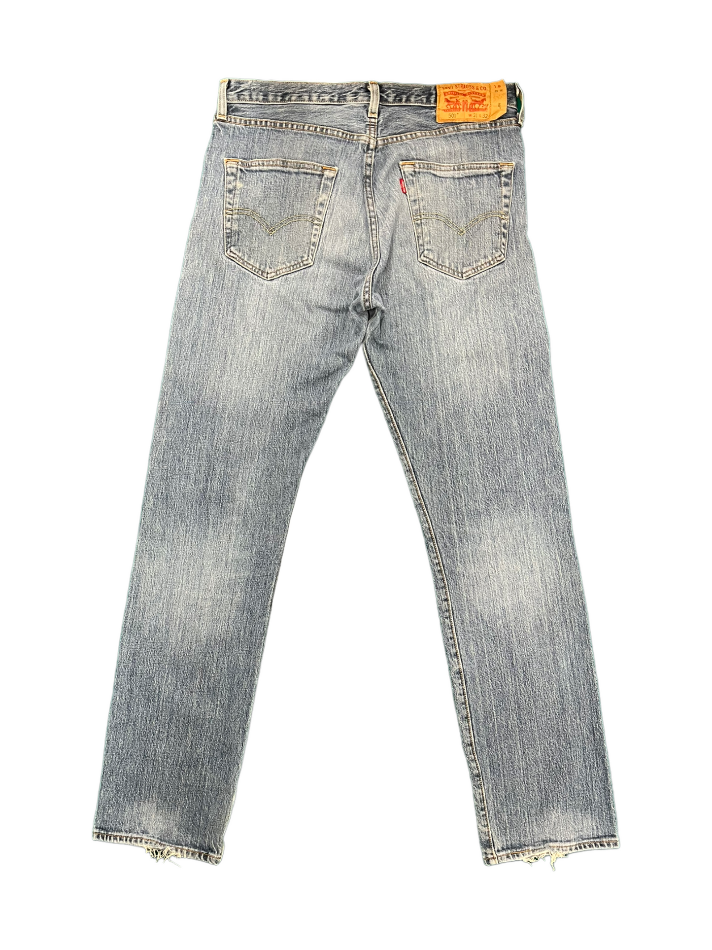 Mens Distressed Levi Straight Leg Jeans - Waist 31" Length 32"