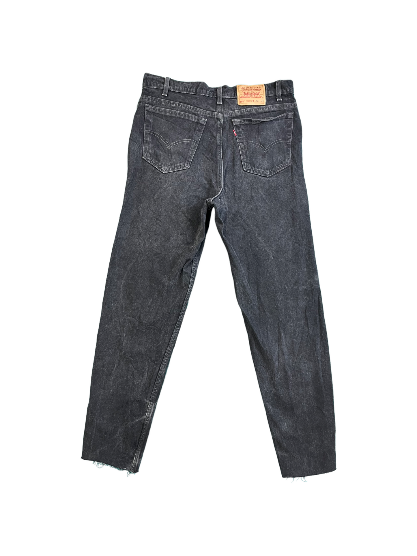 Mens Levis Black 550 Jeans - Waist 36" Length 34"