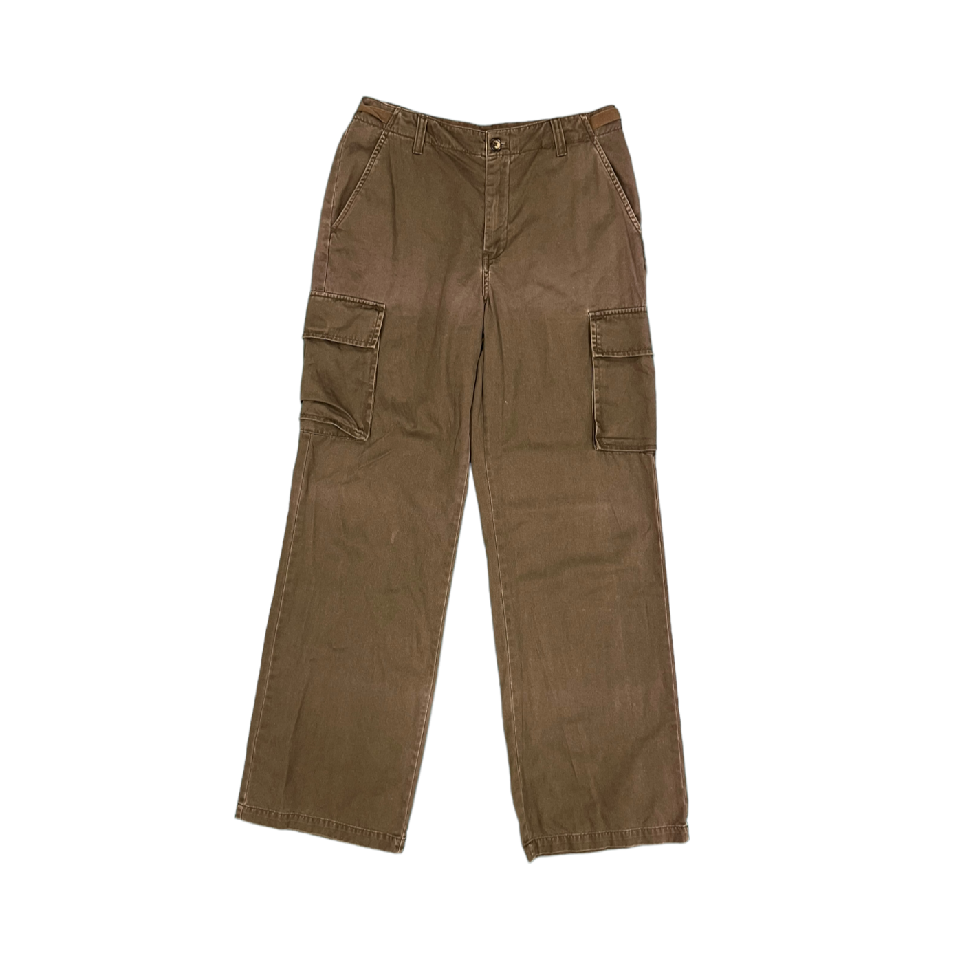 Womens Khaki Cargo Trousers - Waist 28" Length 30"