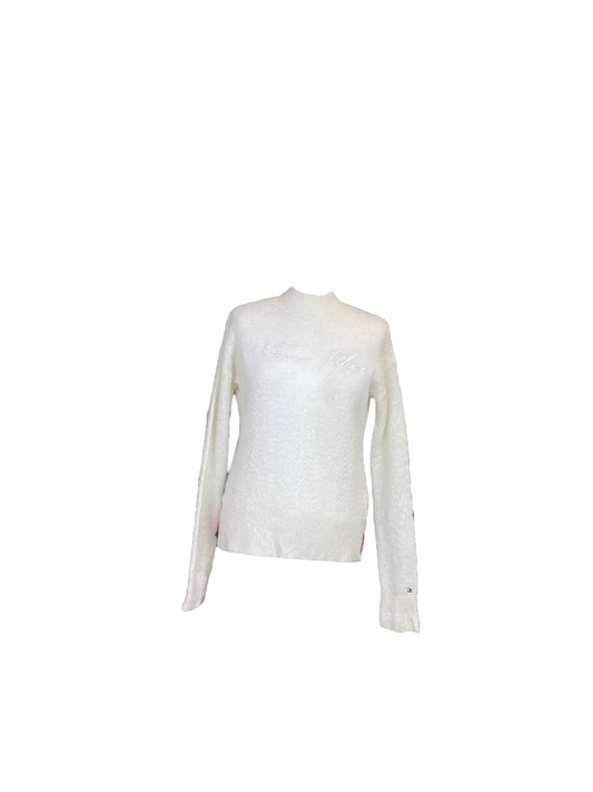 Womens Tommy Hilfiger High-Neck Knitted Jumper - M