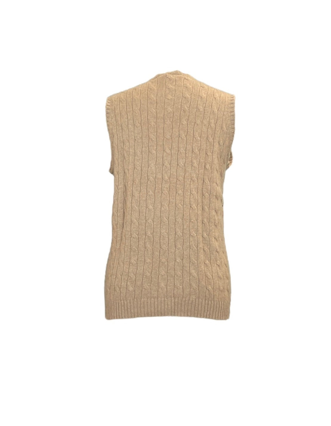 Womens 100% Cashmere Cable Knit Sweater Vest - M