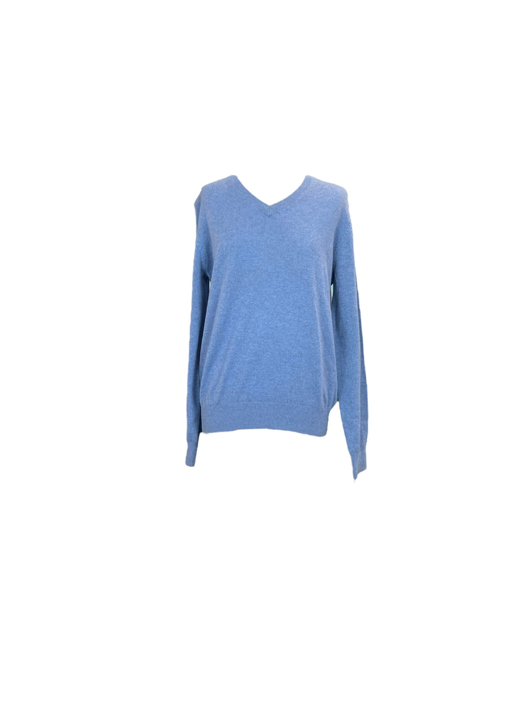 Womens 100% Cashmere V-Neck Sweater - L