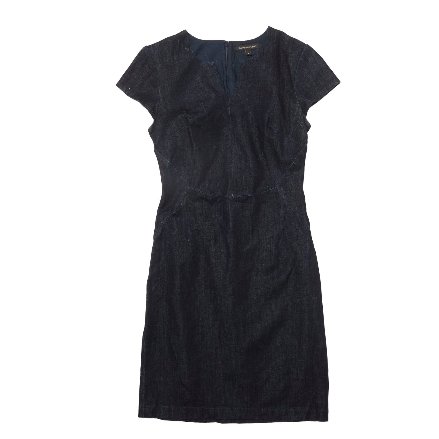 Womens Short Sleeve Denim Dress - S